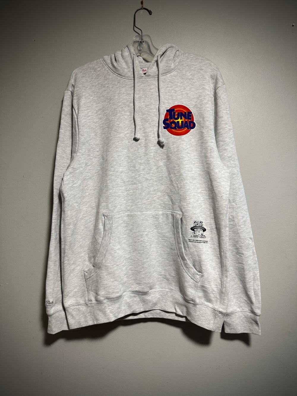 Mitchell & Ness Light Gray 'Tune Squad' Pullover Hoodie